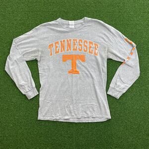 Vintage Gildan Tennessee Volunteers Long Sleeve Gray T-Shirt Sz M